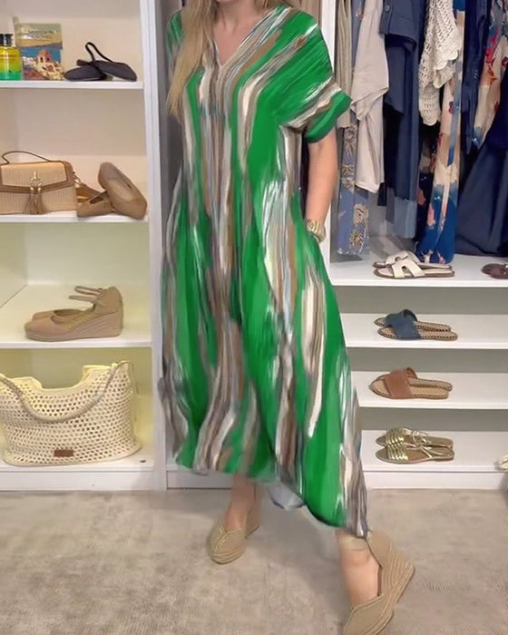 Kleid lässig locker V-Ausschnitt