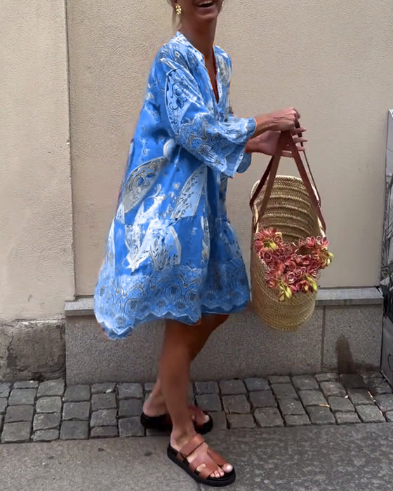 Bohème-Kleid mit Modedruck