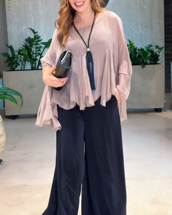 Bluse mit stilvollem, einfarbigem Design