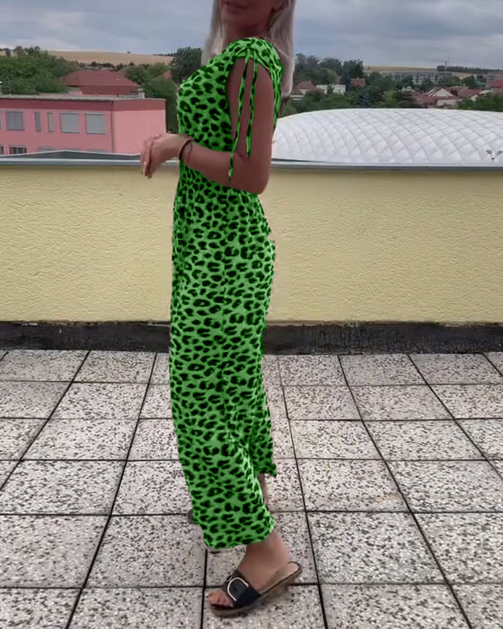 Ärmelloses Leopardenmuster-Kleid