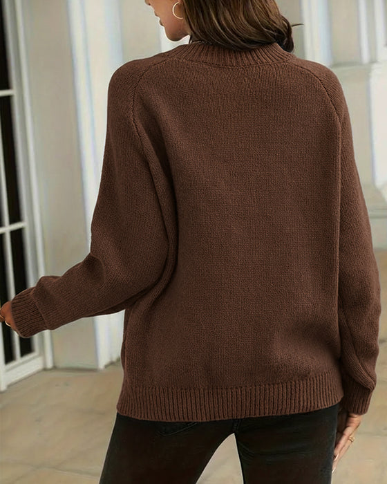Pullover mit Knöpfen und Rundhalsausschnitt