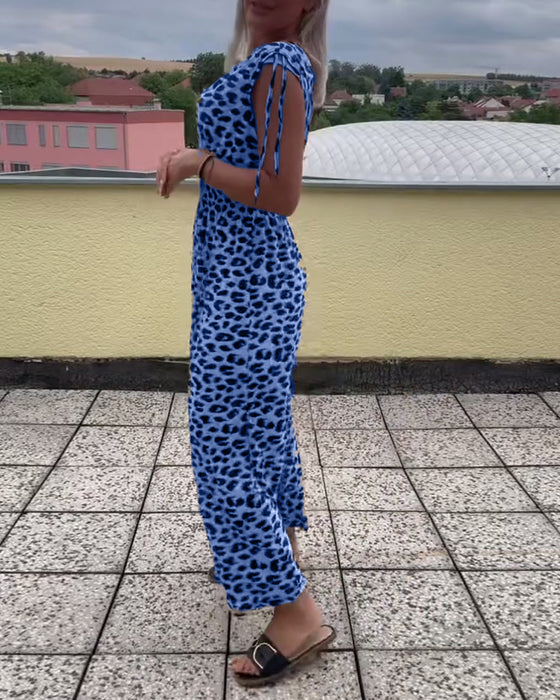 Ärmelloses Leopardenmuster-Kleid
