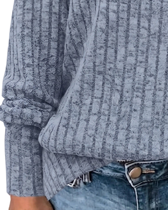 V‑Ausschnitt Langarm‑Top