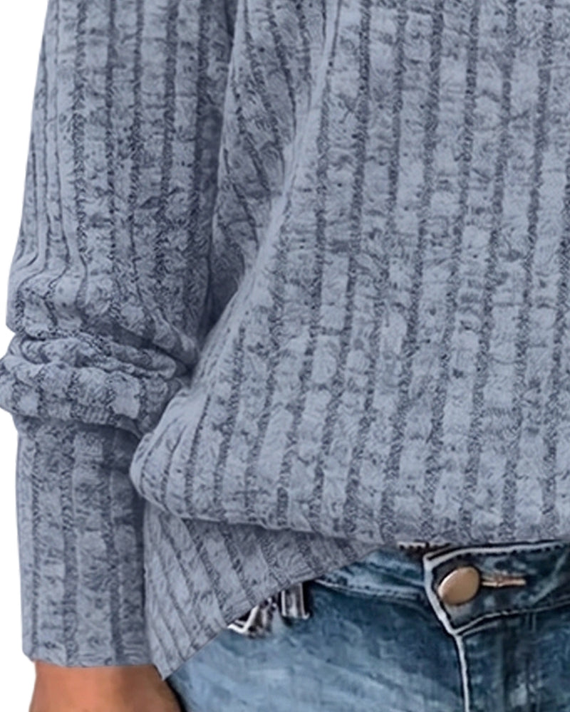 V‑Ausschnitt Langarm‑Top