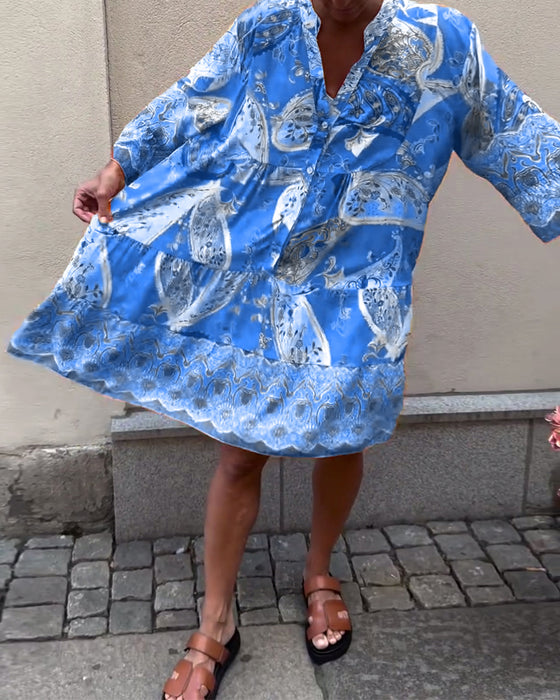 Bohème-Kleid mit Modedruck