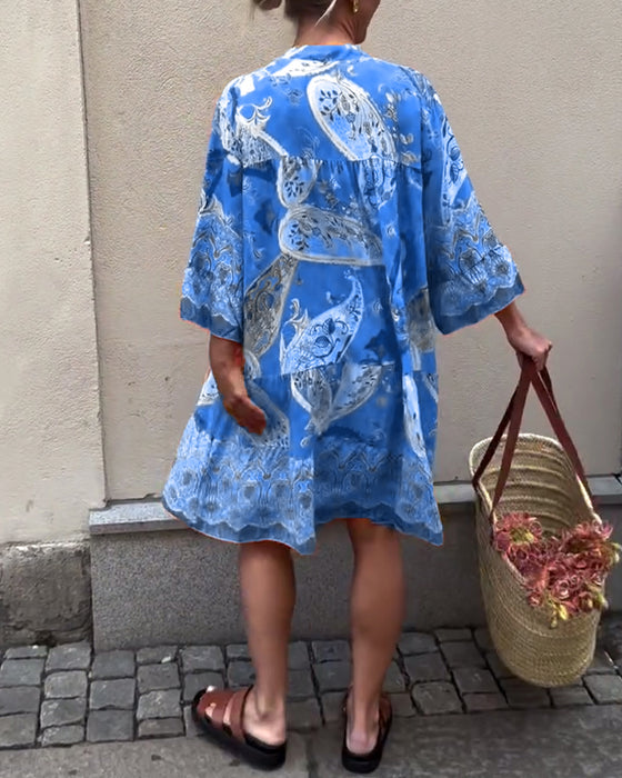 Bohème-Kleid mit Modedruck