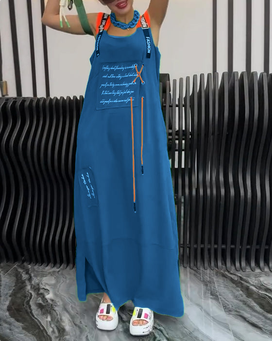 Kleid Ärmellos Personalisierter Buchstabendruck