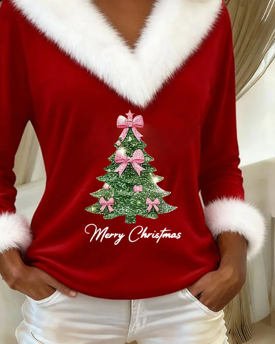 Top Großer Pelzkragen Weihnachtsdruck