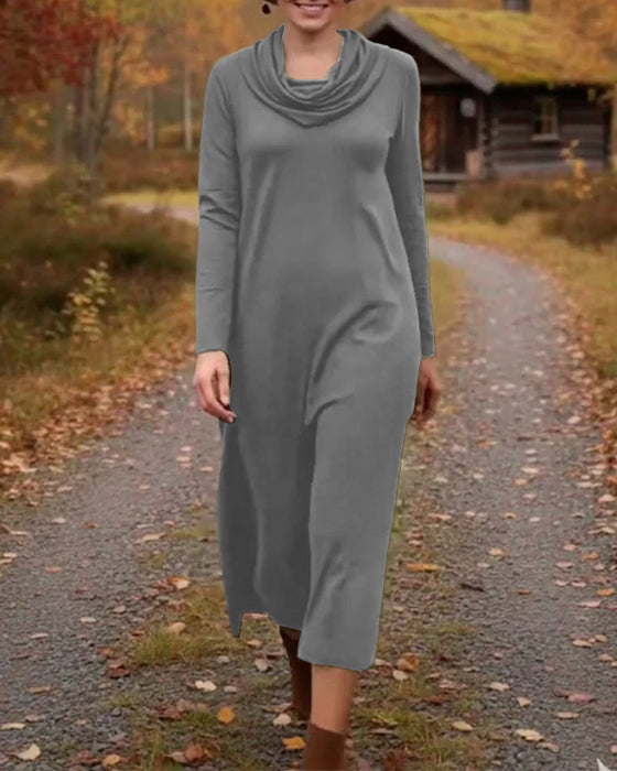 Kleid lässig einfache einfarbige Tasche