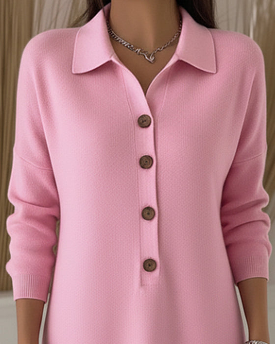 Modisches Hemdblusenkleid Mit Reverskragen