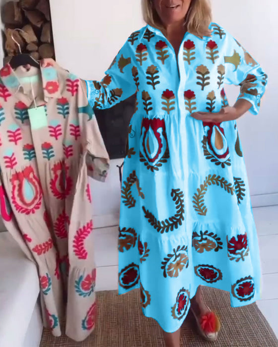 Kleid Blumen Grafischer Druck