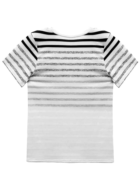 t-shirt runder Ausschnitt kurzarm gestreift