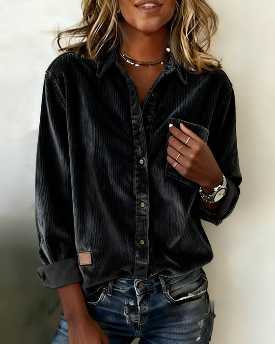 Hemd Modisch Kord Revers