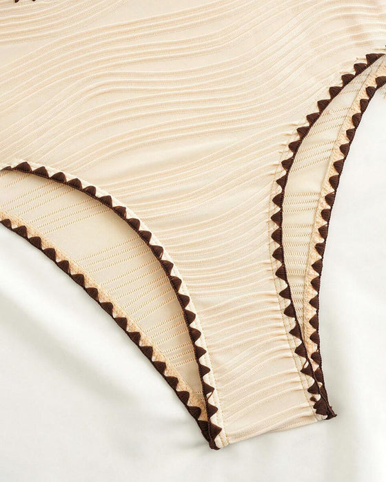 Bikini Zweiteiliges Set Mit Halterhals und Kontrastfarbe Design