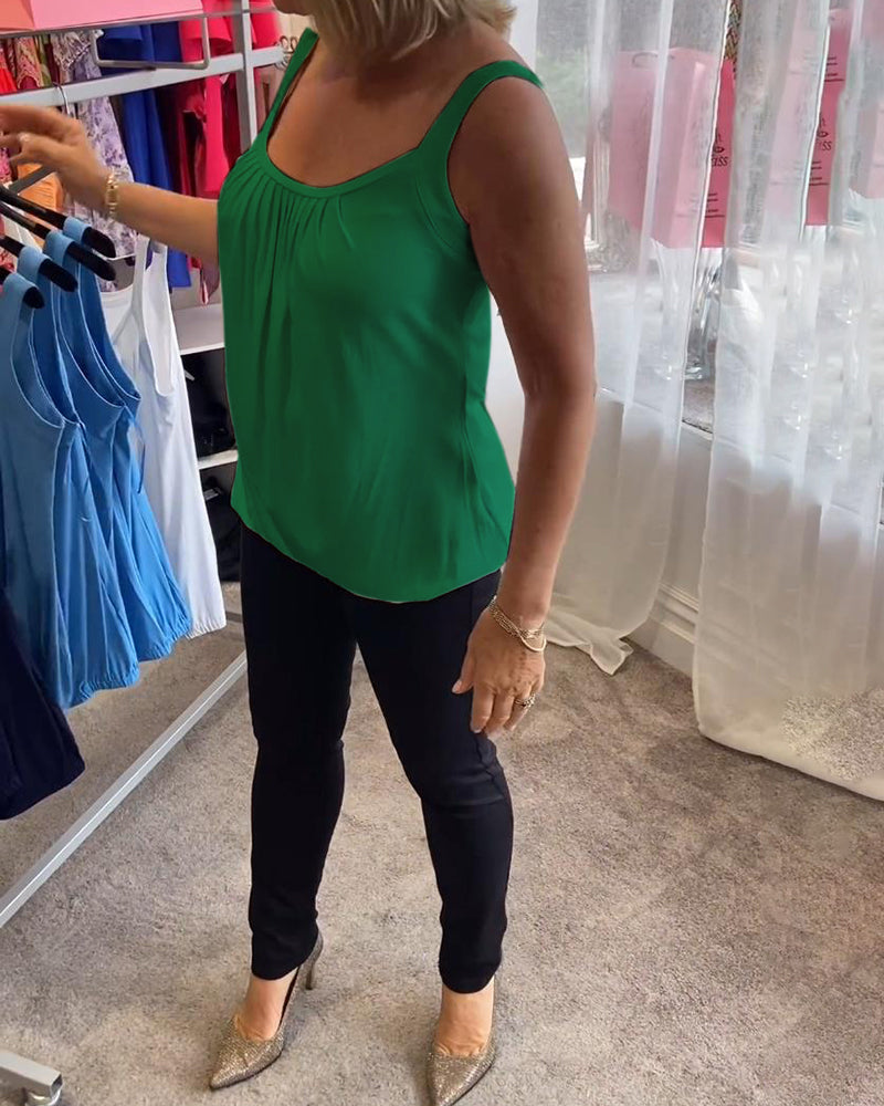 Set Lässiges, ärmelloses Oberteil mit Plissierung