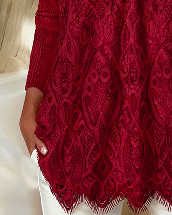 Top Quadratischer Ausschnitt Achsel Spitze