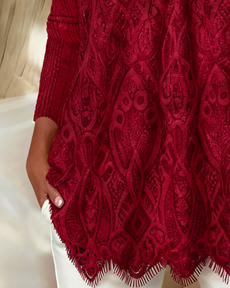 Top Quadratischer Ausschnitt Achsel Spitze