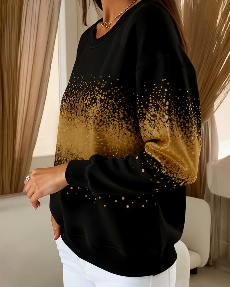 Sweatshirt modisch runder Hals Verlaufdruck