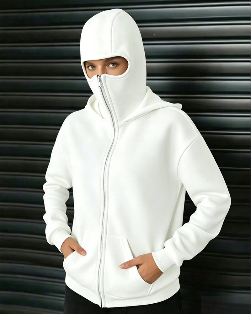 Mantel Kapuze Lässig Reißverschluss Sweatshirt