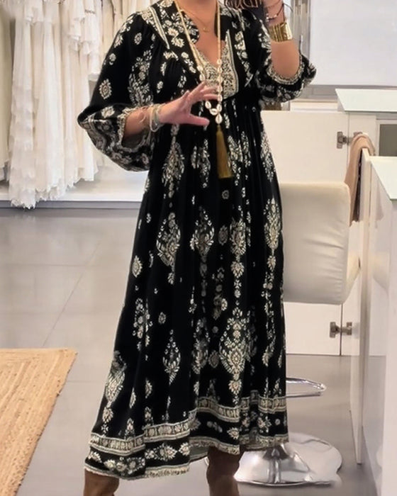 Kleid lässig Print lose Tasche