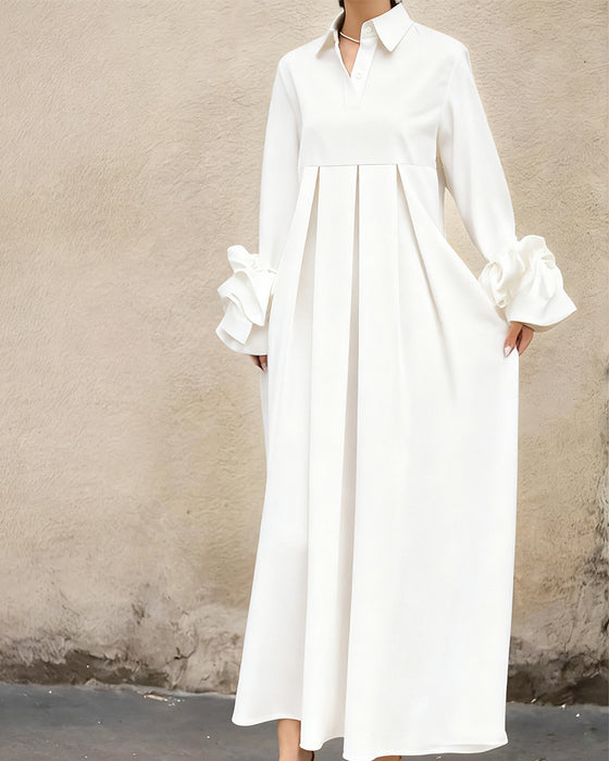 Kleid Mode Hemdkragen ausgestellt