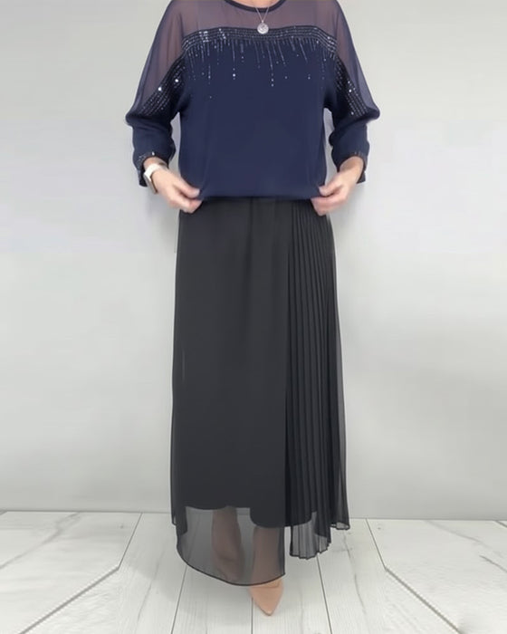 Bluse Netz Zusammengefügt Locker