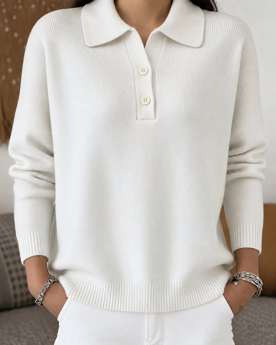 Pullover Halbknopf Knopf Freizeit