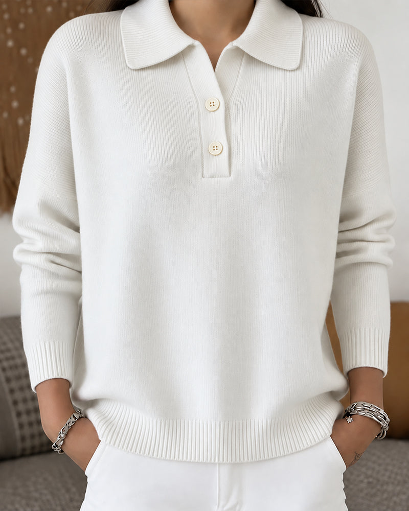 Pullover Halbknopf Knopf Freizeit