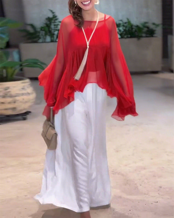 Bluse mit stilvollem, einfarbigem Design