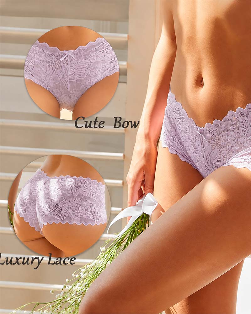 Damen 8er-Pack Sexy V-Bund Spitzen-Po-String
