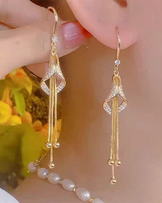 ✨ Ohrringe Elegant Diamantförmige Fransen 💎