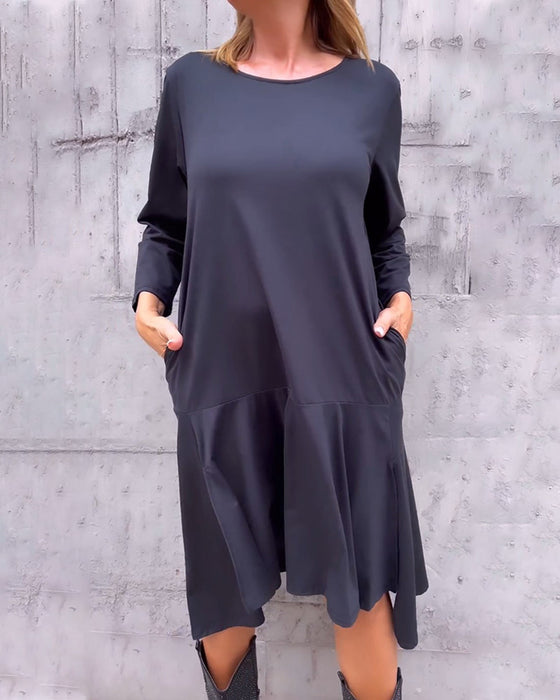 Lockeres Kleid Mit Tasche