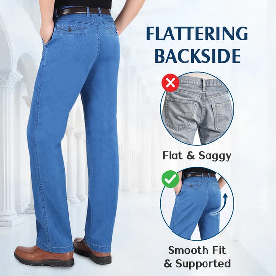 Herren Klassische Gerade Passform Stretchjeans