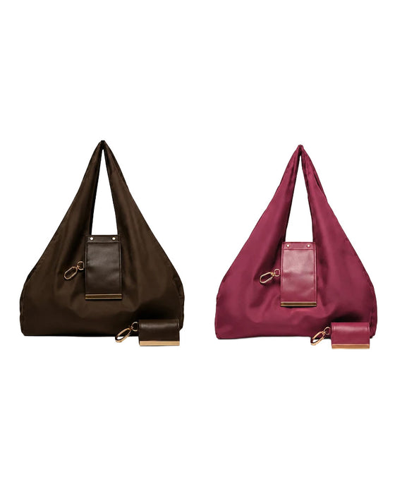 Verwandelbare Charm-Tasche – Stilvolle Vegane Leder Tote & Schlüsselanhänger-Charm