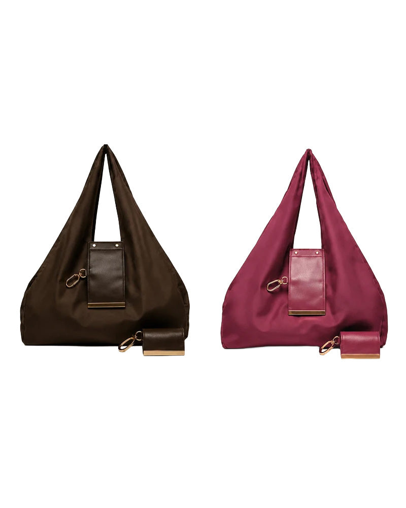Verwandelbare Charm-Tasche – Stilvolle Vegane Leder Tote & Schlüsselanhänger-Charm