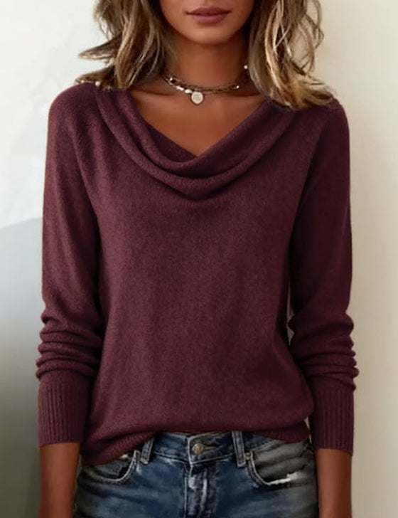 Modischer Langärmeliger Pullover Mit Plüschkragen