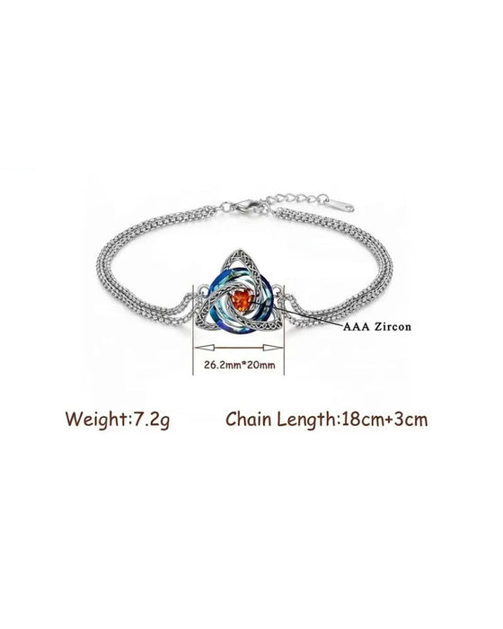 Armband Geburtsstein Dreifachknoten