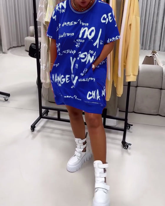 Kleid Lose Buchstabdruck