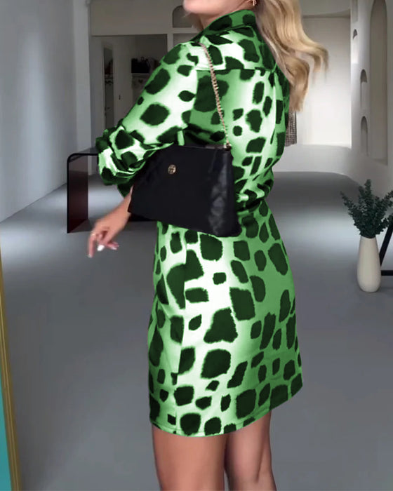 Kleid lässig schmal Leopardenmuster
