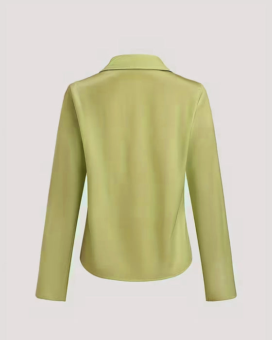 Bluse Revers gerade Schulter bedruckt