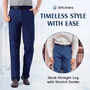 Herren Klassische Gerade Passform Stretchjeans