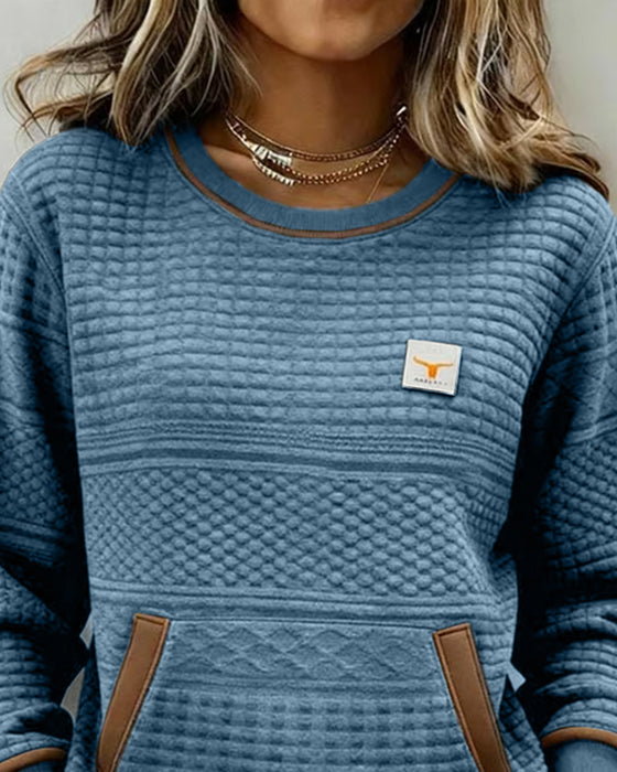 Sweatshirt mit Rundhalsausschnitt und Color-Blocking