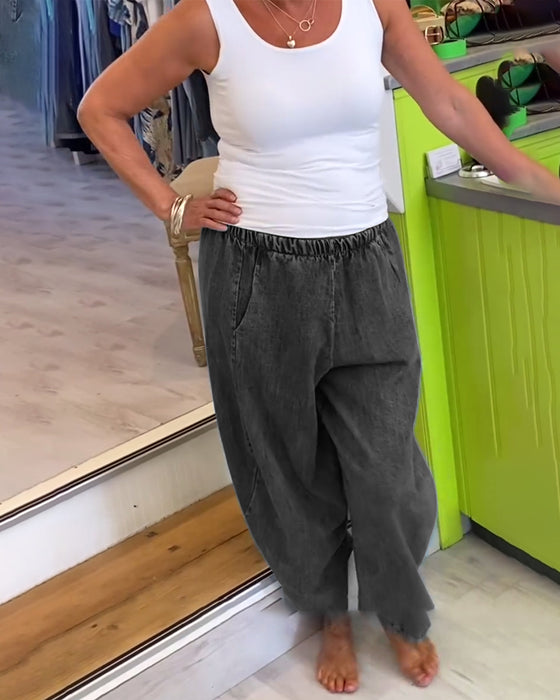 Jeans mit elastischem Bund im lässigen Stil