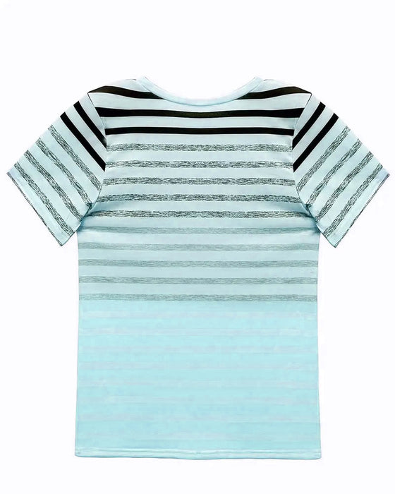 t-shirt runder Ausschnitt kurzarm gestreift