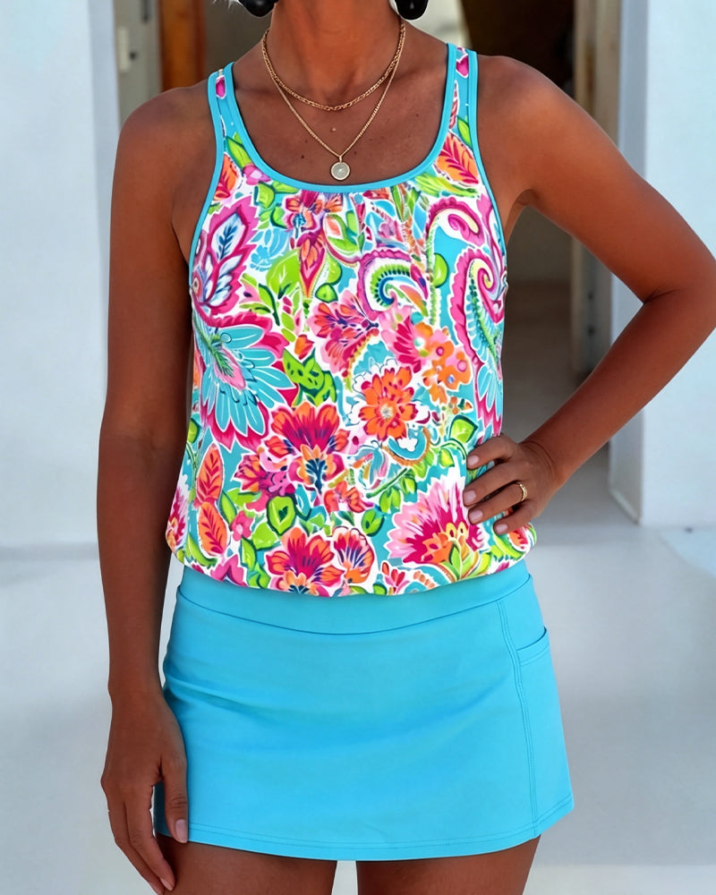Tankini Blumig Druck Tank Top