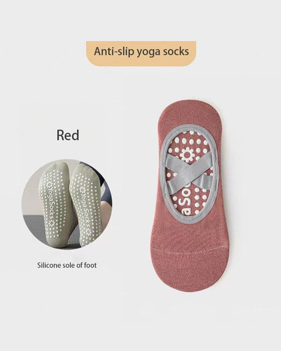 Damen-Fußie-Socken für Pilates & Workout – Rutschfeste Silikongriffe, atmungsaktiv & feuchtigkeitsableitend (Yoga/Tanz/Indoor-Aktivitäten)