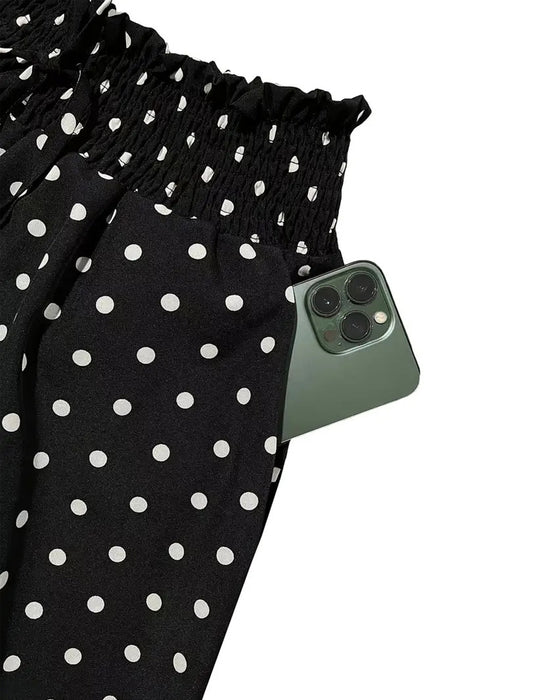 Hose Polka Punkt Druck Lang