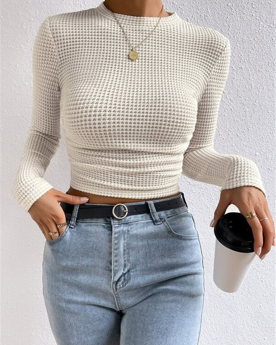 Oberteil Slim Fit Vielseitig Langarm