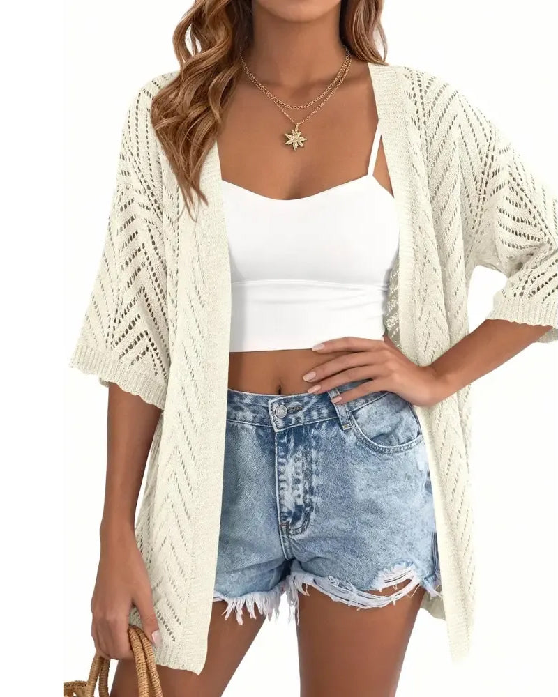 Cardigan Ausschnitt Locker Offen