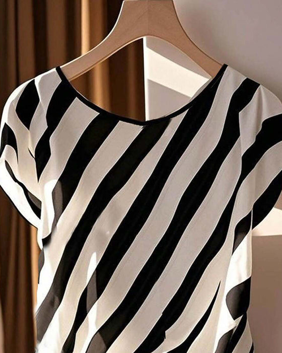Bluse Gestreift Krawatte Elegant